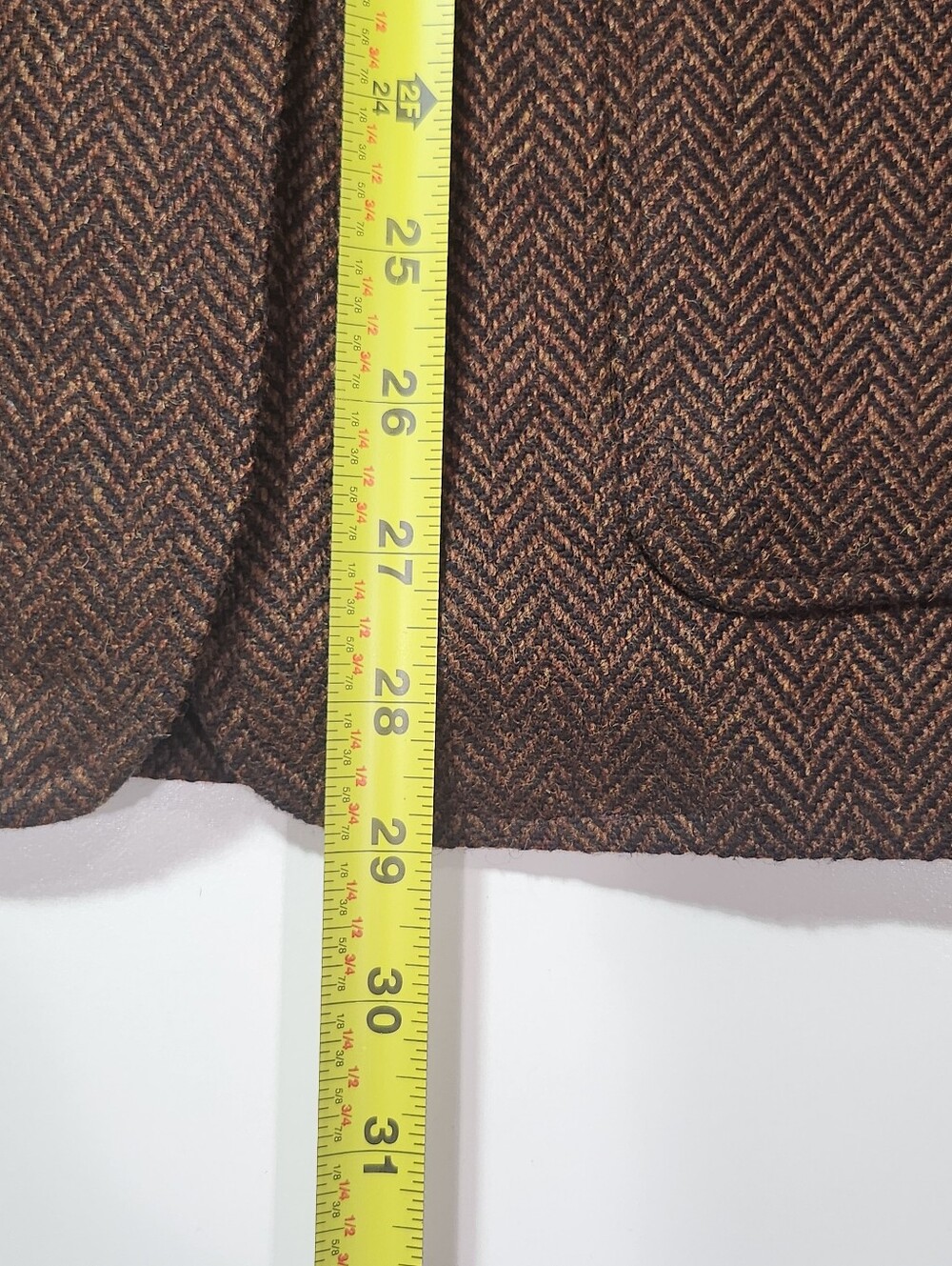 Vintage 90s Benetton Wool Herringbone Blazer Brown Size 6 Made In Italy - Picture 14 of 15